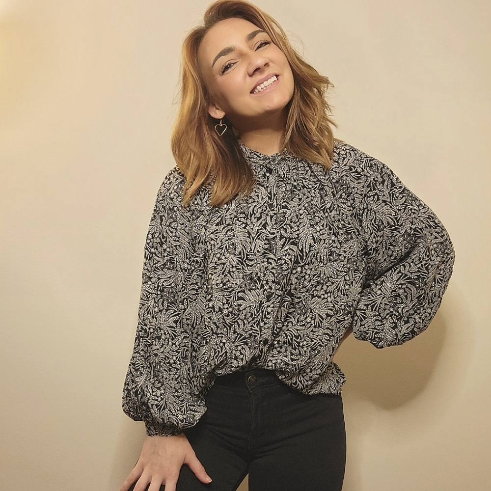Black Pattern Blouse